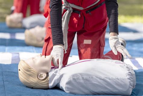 CPR Cardiopulmonary Resuscitation And First Aid Training Stock Photo