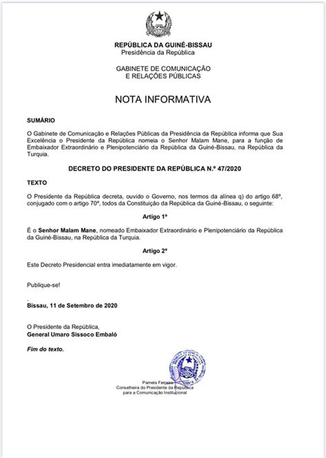 Conosaba Do Porto Guin Bissau Presidente Da Rep Blica Nomeia