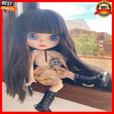 Blythe Doll Straight Black Hair Matte Face Nude Jointed Body White Skin Gift Ebay