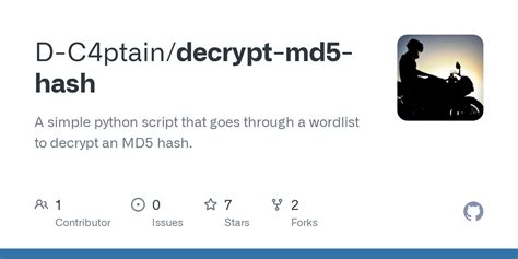 Github D Captainkenya Decrypt Md Hash A Simple Python Script That