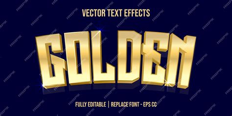 Premium Vector | Golden text effects with glossy golden gradient