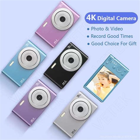 Vetek1 4k Digital Camera Hd Camera Selfie Portable Digital Camera