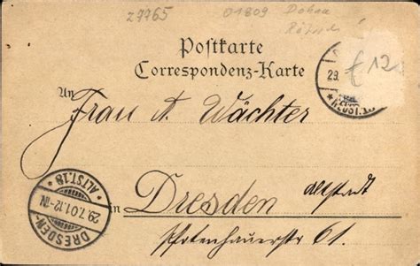 Ansichtskarte Postkarte Röhrsdorf Dohna in Sachsen Schloss Gasthof