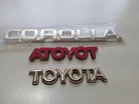 Emblemas En Letras Doradas Cromadas Toyota Corolla Mercadolibre