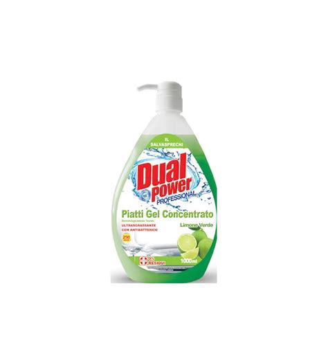 Detergent Vase, Gel, Super-Concentrat, Dual Power, Lamaie Verde, 1L 