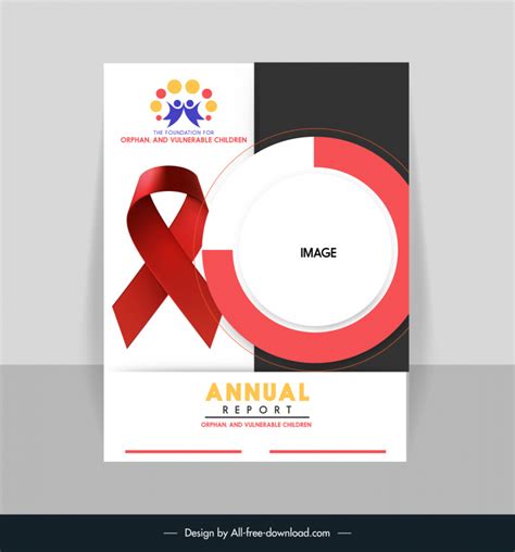 Annual Report Cover Page Template Modern Elegant 3d Ribbon Circle Decor Vectors Images Graphic