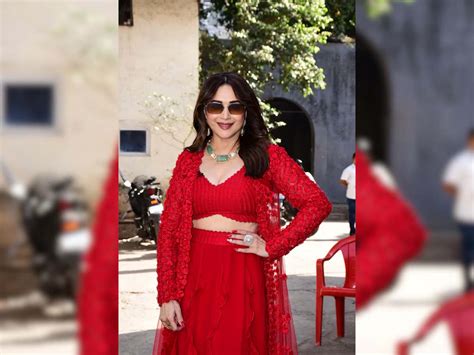 Madhuri Dixit Looks Stunning In Full Red Dress Mesmerising Pics Viral