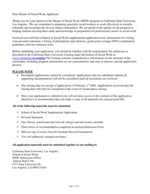 Fillable Online Calstatela SSWApplication06 Doc Calstatela Fax Email