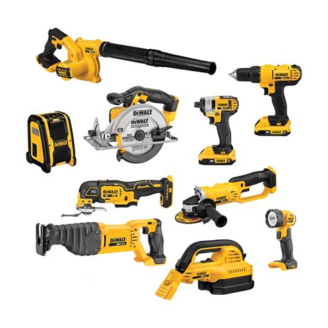 Dewalt 20v Max Cordless Combo Kit 10 Tool With 2 20ah Batteries