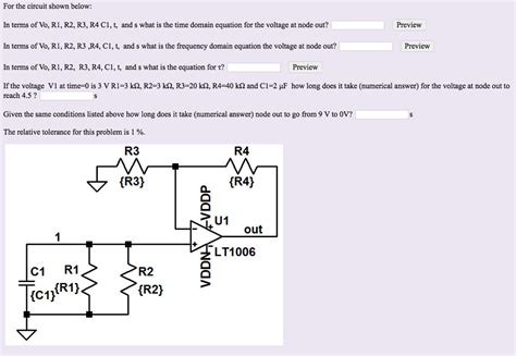 Solved For The Circuit Shown Below In Terms Of Vo R1 R2 Chegg