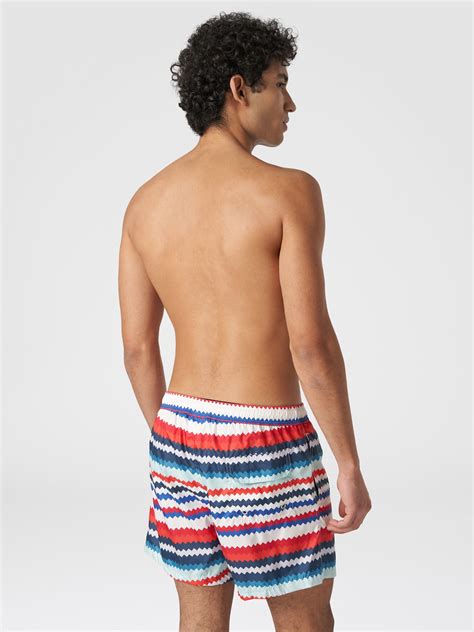 Swimming Trunks In Small Zigzag Print Nylon Multicoloured Missoni