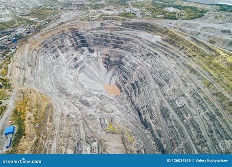 Opencast Mining Quarry Aerial View Stock Image Image Of Birdseye