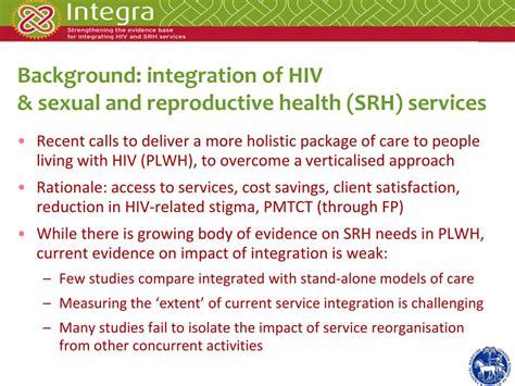 Ppt Background Integration Of Hiv And Sexual And Reproductive Health