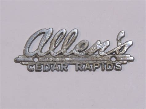 Vintage Allens Buick Cedar Rapids Iowa Metal Dealer Badge Emblem Tag