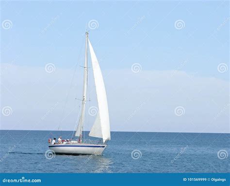 Sailboat In The Sea Editorial Stock Image Image Of Copy