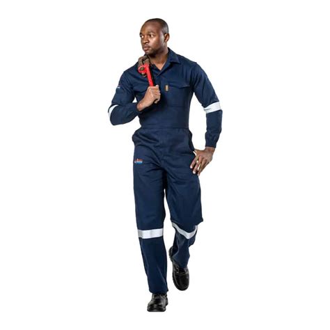 DROMEX D59 Flame Acid NAVY Reflective BOILER SUIT SSW Safety Wear