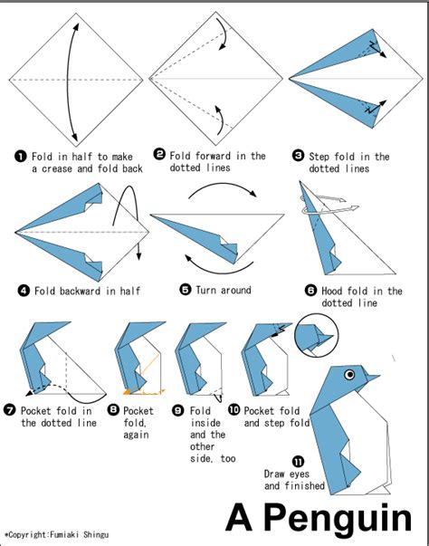 Penguin - Easy Origami instructions For Kids