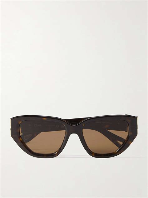 ChloÉ Eyewear Cat Eye Tortoiseshell Acetate And Gold Tone Metal Sunglasses Net A Porter