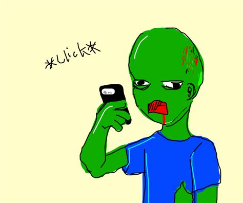 Zombie Taking A Selfie Drawception