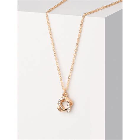 Buy Toniq Stylish Gold Plated Cz Stone Studded Circular Charm Necklace