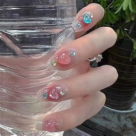 Amazon 24 Pcs Green Press On Nails Short Almond SHANRUN Nude Fake Nails Press Ons With