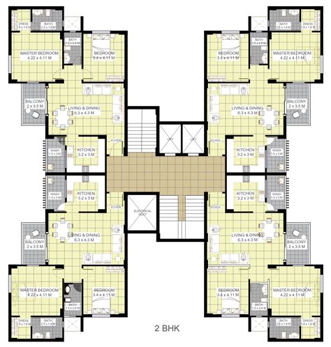 2 BHK Apartment Floor Plan Architego