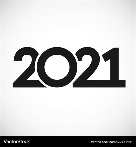 2021 Straight Simple Royalty Free Vector Image