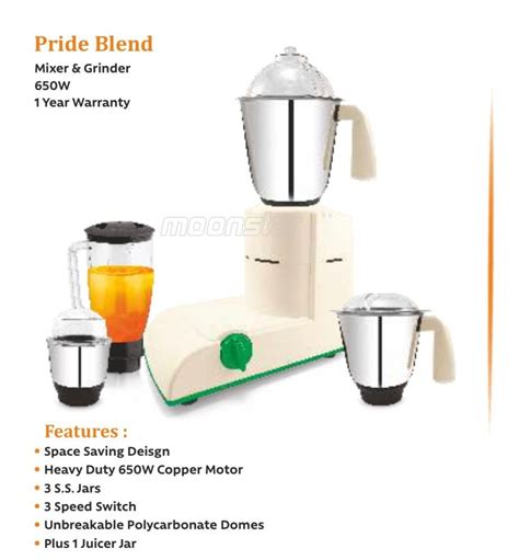 Stainless Steel Mixer Grinder Set For Wet And Dry Grinding 501 W 750