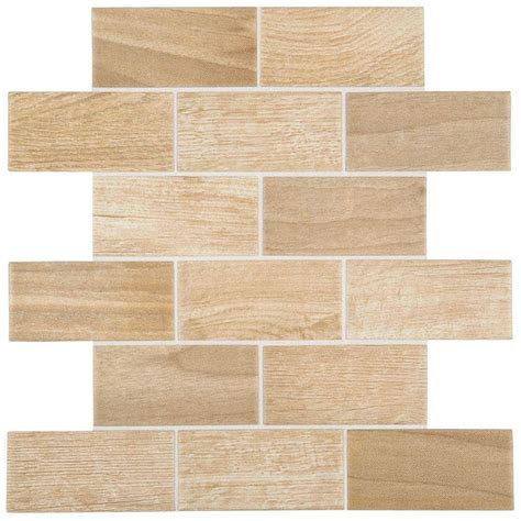 Daltile Parkwood Beige 12 In X 12 In X 6 Mm Ceramic Brick Joint