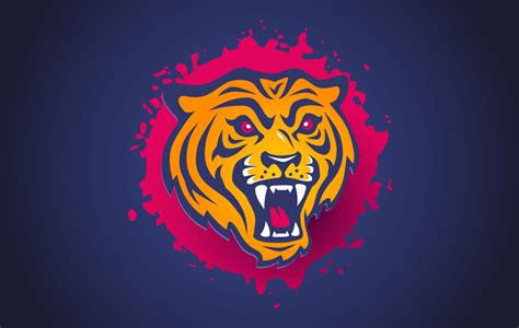 Vector retro sport logo with head of a tiger. 22970838 Vector Art at Vecteezy