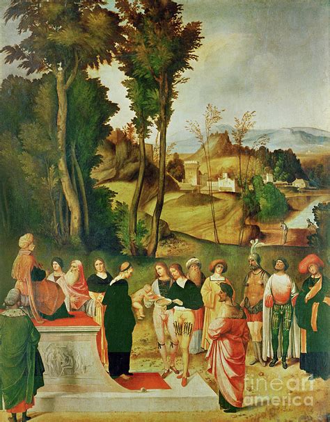 Moses Being Tested By The Pharaoh, C.1502-05 Painting by Giorgione ...