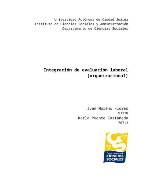 DOCX Ejemplo de Integración de Evaluación Psicológica Organizacional