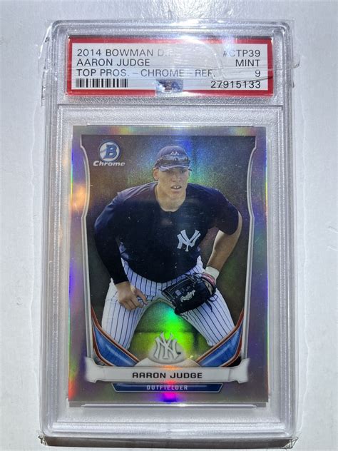 2014 Bowman Chrome Draft Picks Aaron Judge Rc Rookie Refractor Mint 9