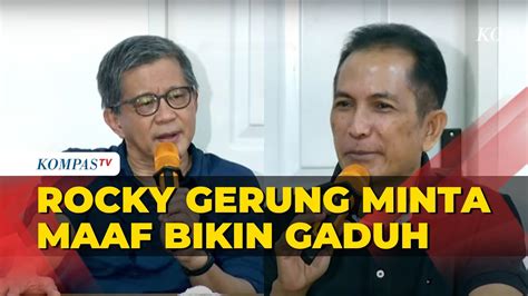 FULL Konpers Rocky Gerung Minta Maaf Bikin Gaduh Buntut Polemik