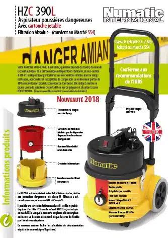 Aspirateur filtration absolue HZC390L Matériel de nettoyage