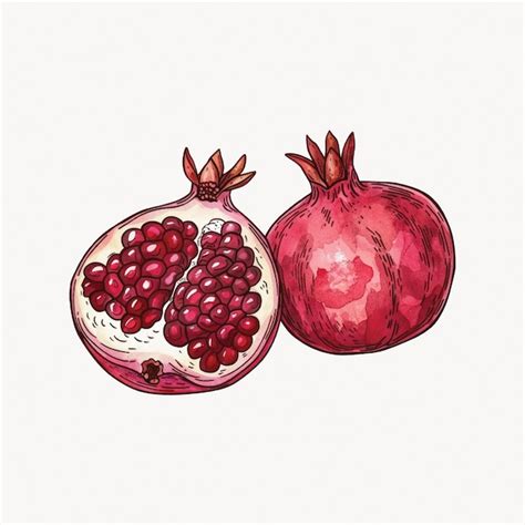 Premium Vector Handdrawn Pomegranate Fruit Illustration