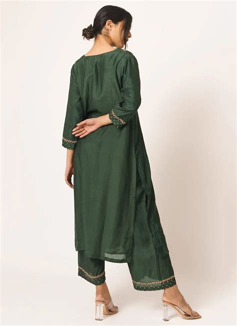 Pure Silk Women Kurta Palazzo Set