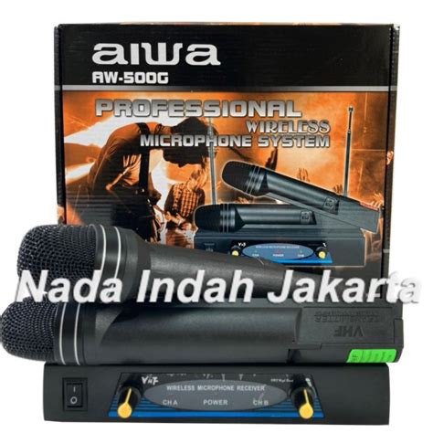 Jual Microphone Wireless Double Aiwa Aw G Mic Tanpa Kabel Aiwa