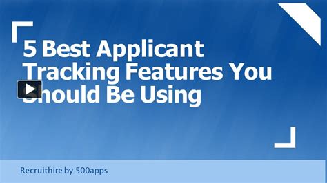 PPT 5 Best Applicant Tracking Features You Should Be Using PowerPoint