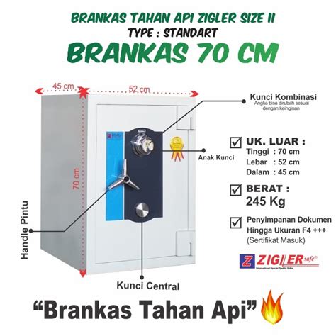 Jual Brankas Tahan Api Zigler Safe Size Ii Tinggi Cm Shopee