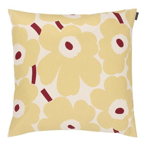 Marimekko Pieni Unikko Cushion Cover X Cm Cotton Yellow Red