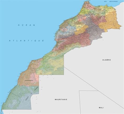 Moroccan Map Of Morocco With The Western Sahara Entirely Integrated