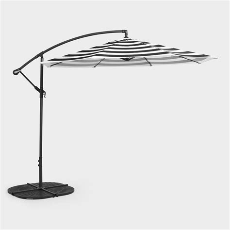 Black Stripe Cantilever Umbrella And Weight Base Collection