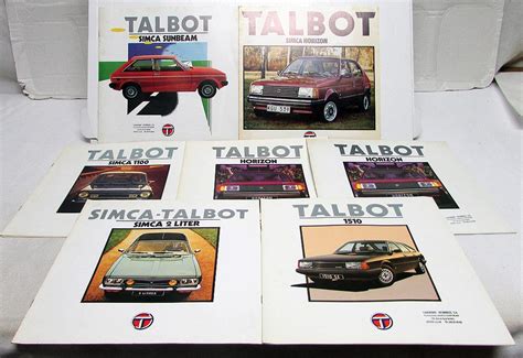 Talbot Foreign Dealer Text Sales Brochure Lot Of Simca Horizon