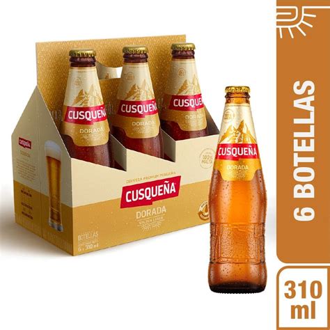 Cerveza Cusqueña Dorada Six Pack Botella 310 mL Tottus Perú