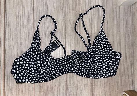 Blackbough Swim Black And White Polka Dot Bikini Set 21 57 Off