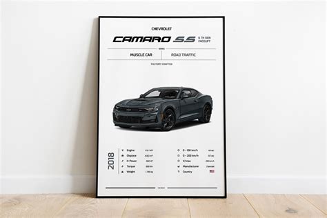 Chevrolet Camaro SS 2018, Camaro, Car Poster, Super Car, Sportscar ...