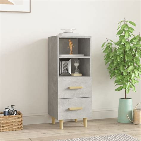 ARMOIRE DE CHAMBRE Buffet Gris béton 34 5x34x90 cm Bois d ingénierie