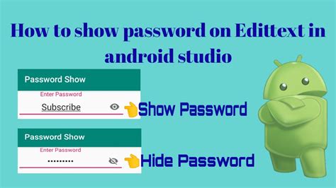 Password Visibility Toggle How To Show And Hide Password In Android