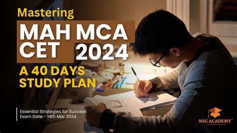 MAH MCA CET 2024 Last 40 Days Study Plan Quick Study Plan